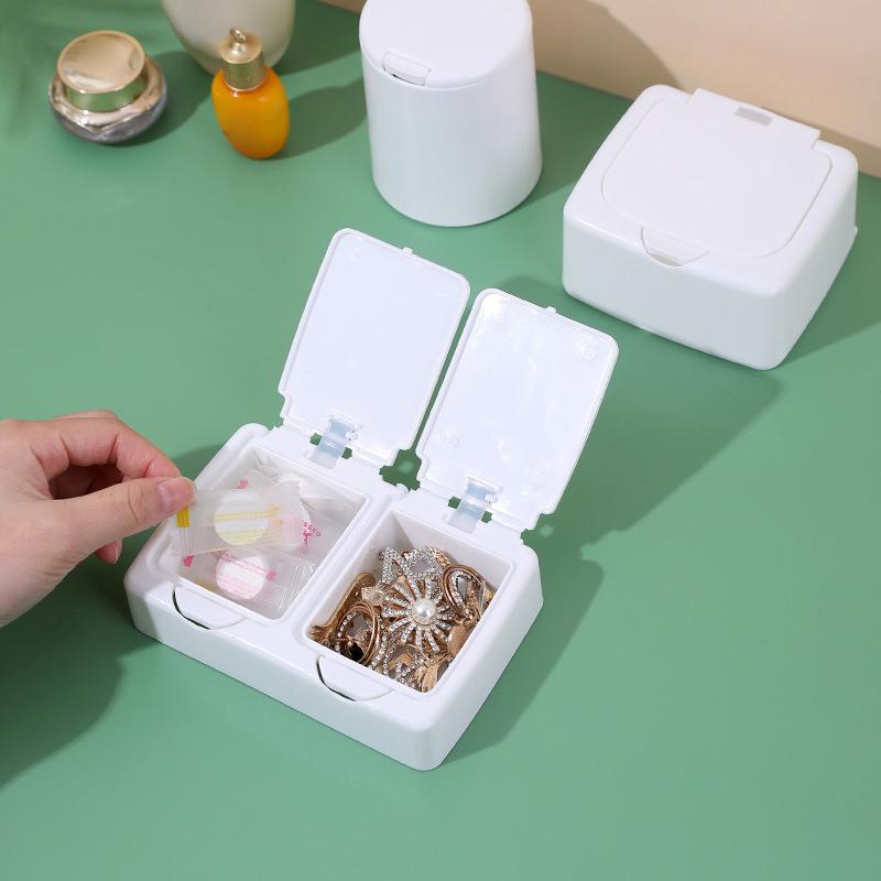 Ins White Storage Box Pop-Up Desk Organizer Box Kpop Idol Photo Card Holder Small Card Protective Case Collection Organizer Case