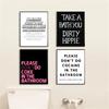 Please Don't Do Coke In The Bathroom Bathroom Decor Posters Quotes Canvas Painting Modern Funny Gift Sign Toilet Wall Art Print