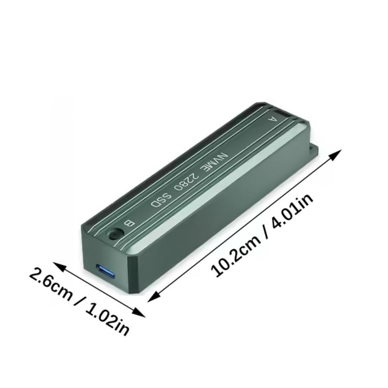 Портативный корпус для жесткого диска M.2 NVME 2280, двойной отсек, алюминиевый корпус, поддерживает скорость передачи 10 Гбит/с, адаптер для внешнего хранения