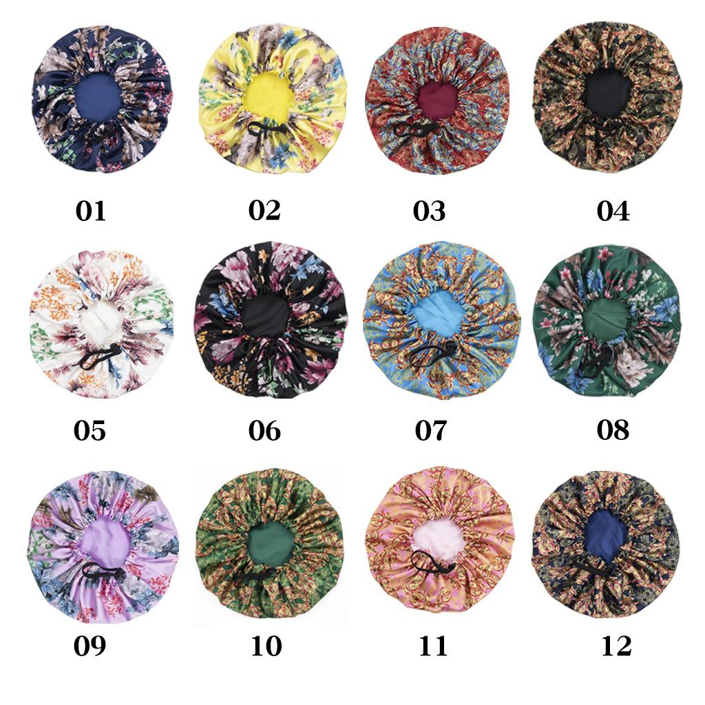 Мягкий атласный чепчик для волос для женщин и девочек, шелковая шапочка для сна, душа, мытья лица, салона