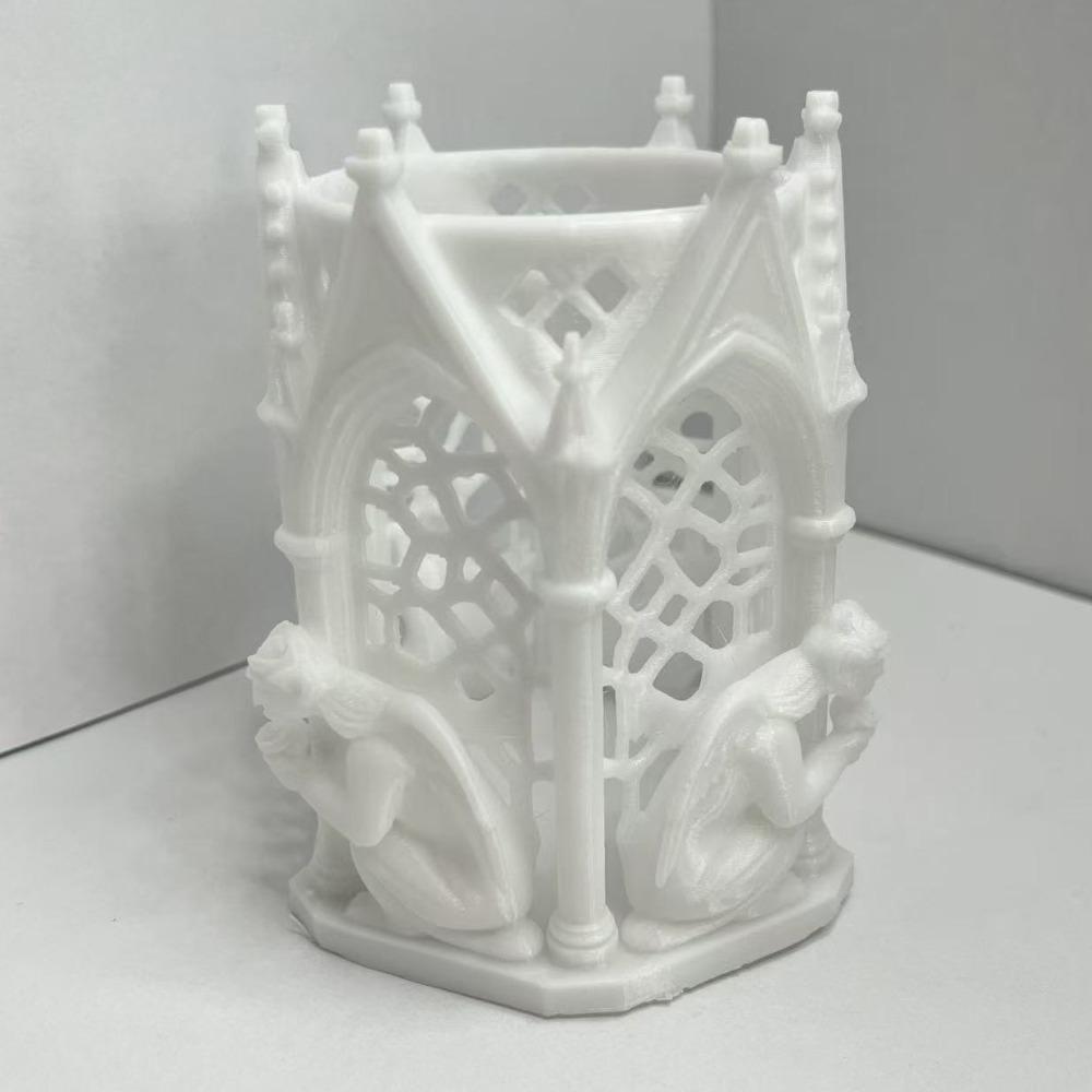 Круглый Арт Винтажный 3D Печатный Подставка для Ручек Уникальная Полая Готическая Подставка для Ручек Креативный Настольный Органайзер Офис