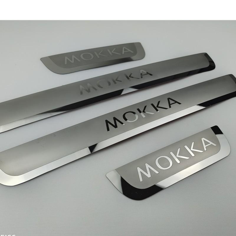 BBFM6 For Opel Mokka Vauxhall Mokka X 2012-2020 Door Sill Scuff Plate Guard Stainless Steel Kick Pedal Sticker Car Styling Accessories