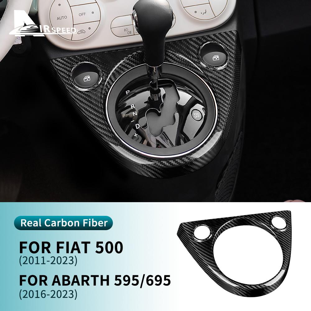 Hard Carbon Fiber Manual Gear Shift Cover Trim For Fiat 500 2011-2023 Abarth 595 695 2016 2017 2018 2019 2020 2021 2022 2023