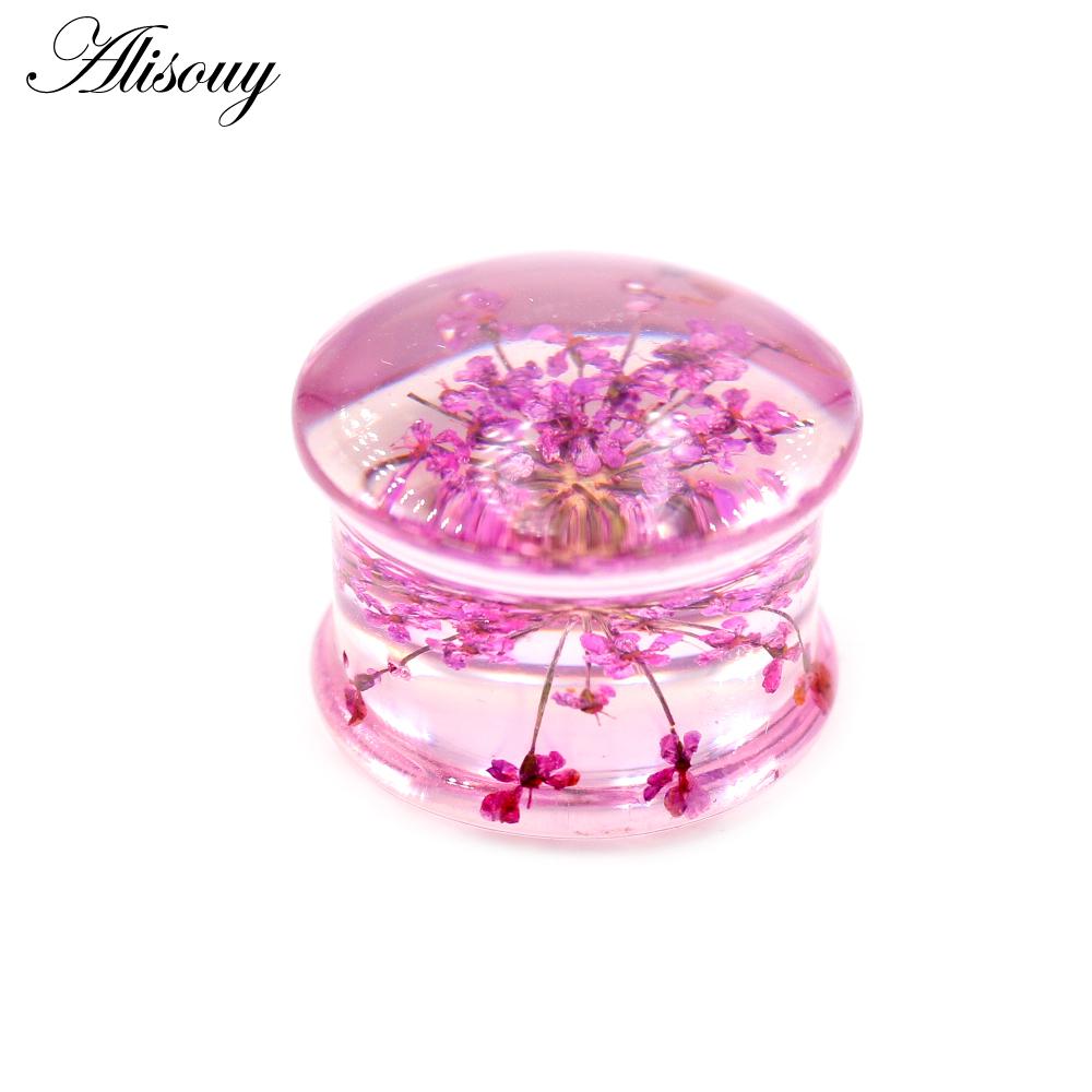 Alisouy 2 шт. прозрачный акриловый цветок лист одуванчик снежинка ушные манометры туннельная пробка носилки расширитель пирсинг украшения для тела