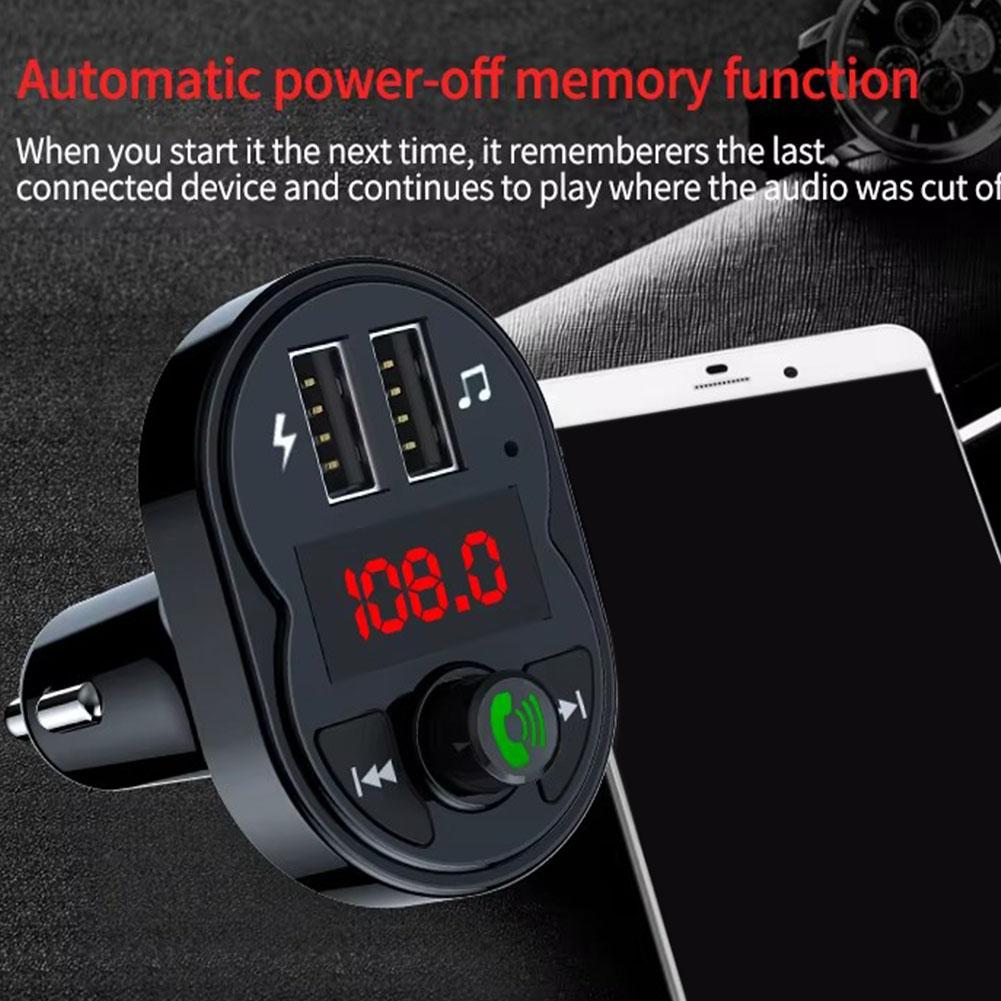 Car Bluetooth 5.0 USB Charger FM Transmitter Wireless MP3 Car USB Player Accessories Receiver Audio Handsfree 3.1A Charger V7D1