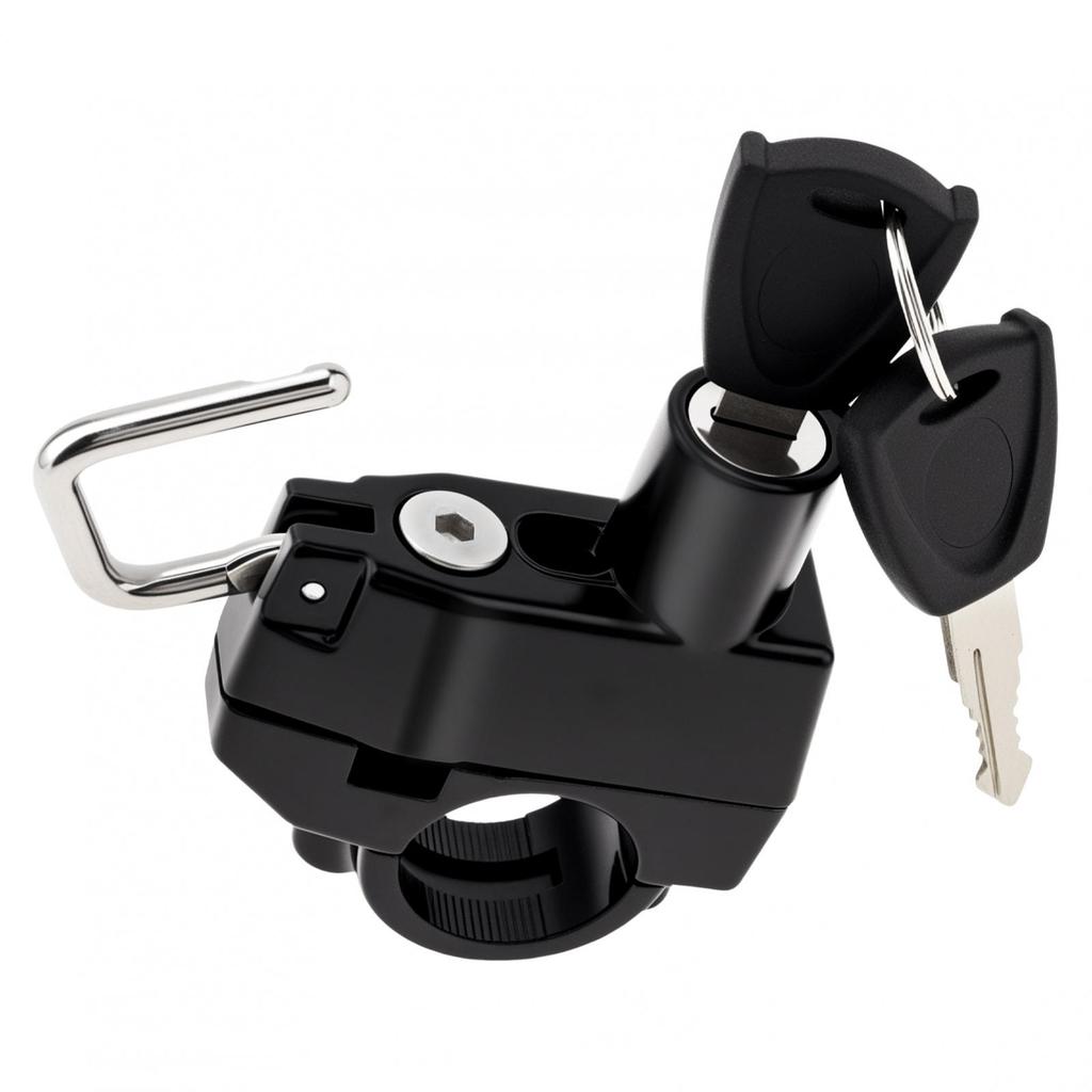 2pcs 22-25mm Anti-Theft Helmet Lock Heavy Duty Motorcycle Scooter ATV Includes 4 Keys D Circle Buckle Keychain