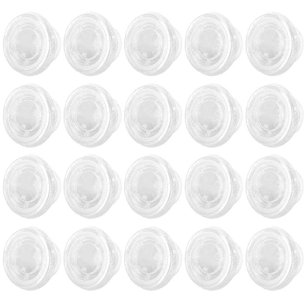 100 шт. одноразовая упаковка для соуса, прозрачная круглая чашка для приправ с крышкой, 2 унции