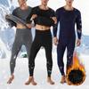 Winter Men Thermal Underwear Warm Soft Cotton Fleece-Lined Warm Panels Long Johns Thermo Clothing Pajamas Set