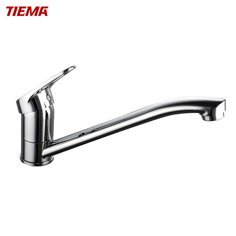 Modern Classic Single-Handle Brass Faucet with Hot Cold Water Ceramic Valve Core 3-Year Warranty for Hotel Kitchen Sink Use