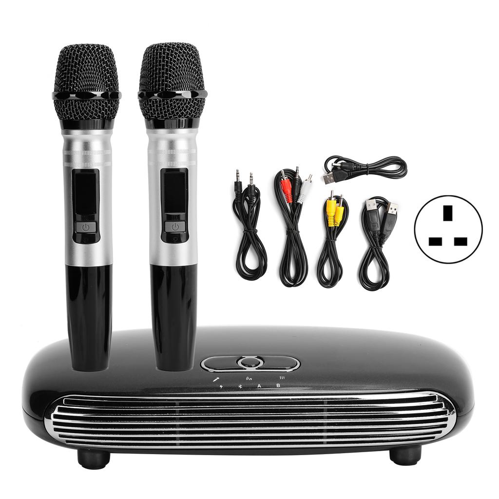 K8 Fibre Coaxial Wireless Bluetooth 5.0 Home Mic Echo Mixing System Microphone with Karaoke BoxUK