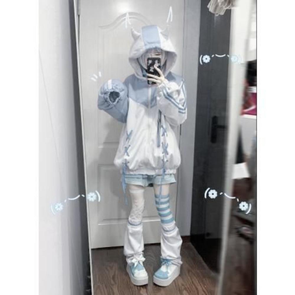 Y2K толстовки женские Harajuku Kawaii одежда большой размер толстовка симпатичная женская новая японская повседневная мода готическая куртка пальто
