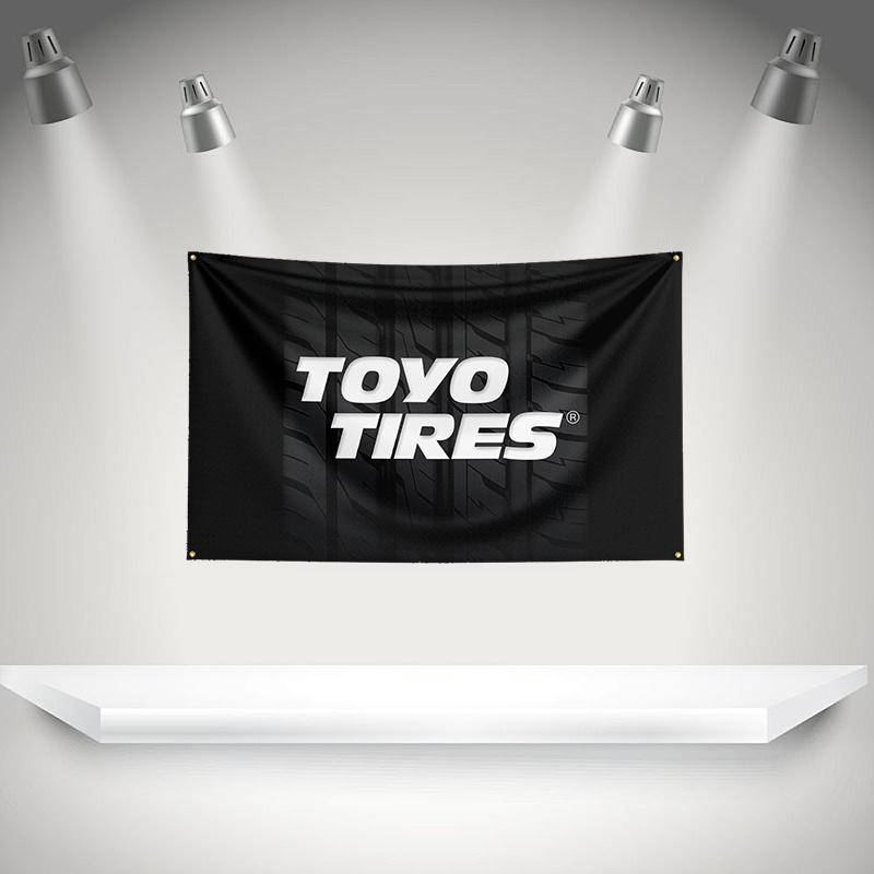 Ttoyo Tires Flag Auto Parts Tools Banner 3x5ft With Brass Grommets Hd Printing Tapestry Exhibition Car Fans Garage Decor