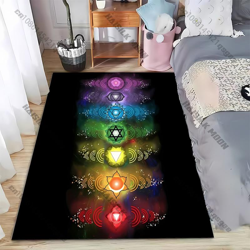 15 Size Bohemian Chakra Meditation Area Rug,Carpet Rug for Living Room Bedroom Sofa Doormat Decoration, Decoration Chambre