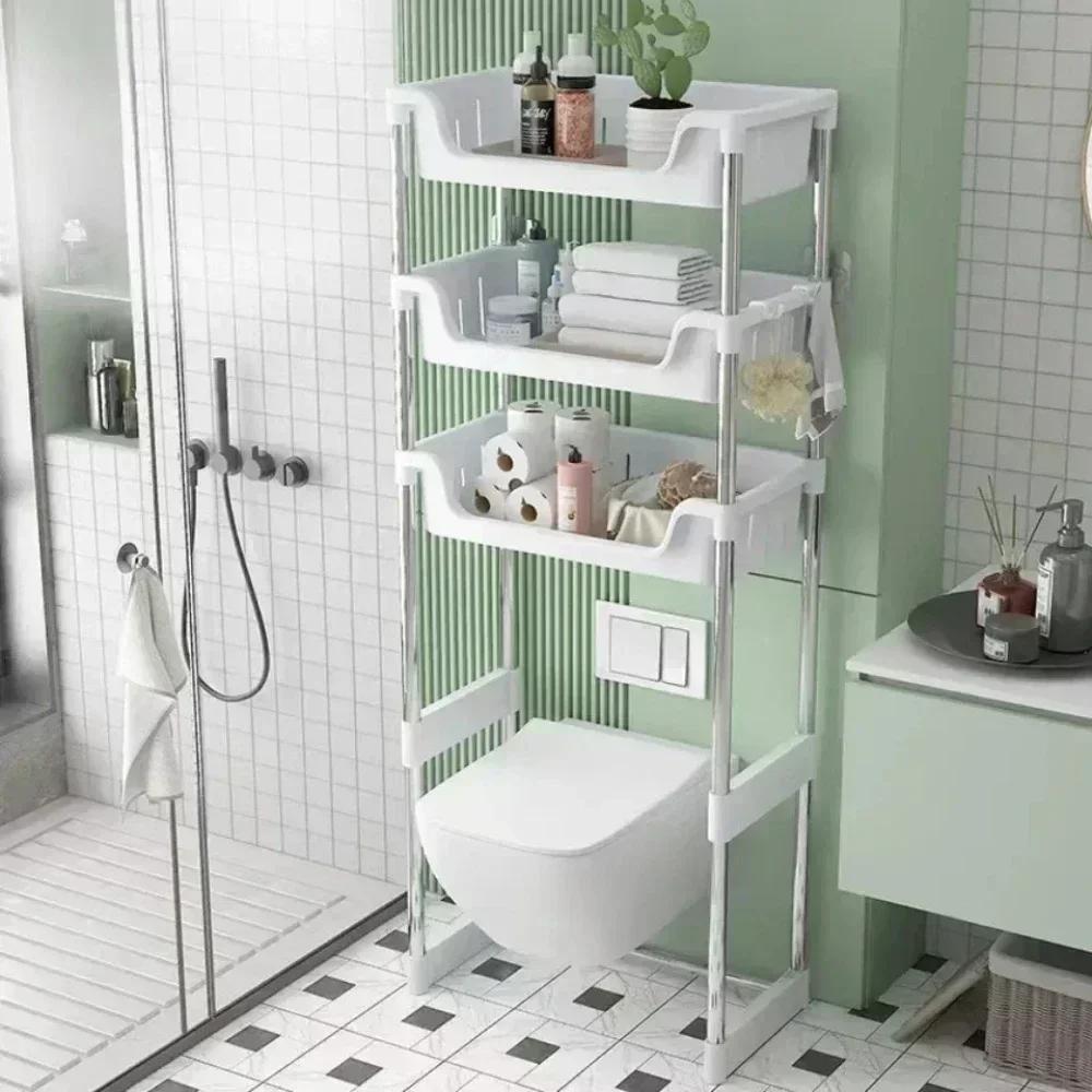 Органайзер для туалетной стойки, полка большой емкости для ванной комнаты, экономит место, стойка для хранения туалета, простая полка-органайзер для табурета