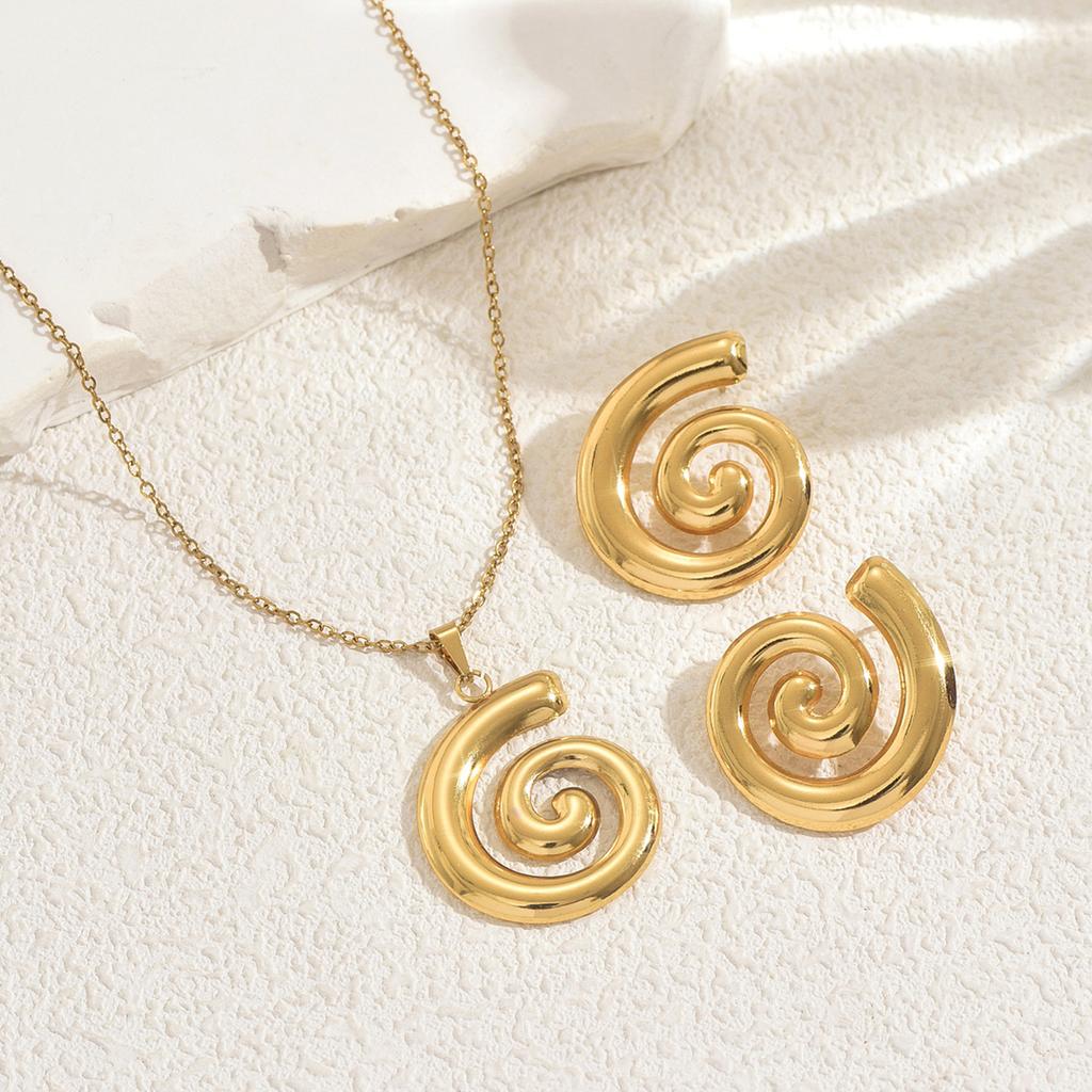 Gothic Thread Ring Pendant Necklace Earrings Set Women European American Niche Daily Street Jewelry Gift