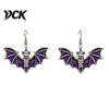 Detailed Bat Wing Jewelry Gothic Halloween Accessory, Vintage Punk Necklace, Viking Retro Style Dark Dangle Drop Earrings for Cosplay Party