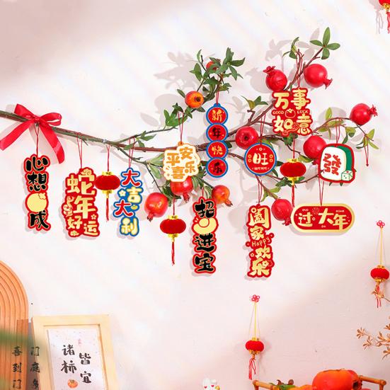 16/28 шт. Новогодние подвески в мультяшном стиле с пожеланиями удачи Лунный Новый год украшения Весенний фестиваль елочные украшения подвески