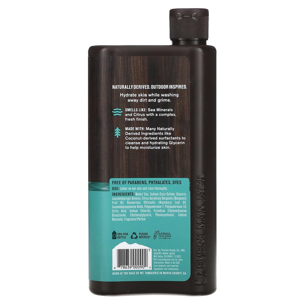 Every Man Jack Body Wash, Sea Salt, 16.9 Fl Oz (500 Ml)