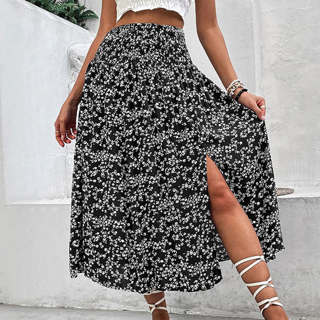 Women's Casual And Fashionable High Waisted Skirt With Split Skirt With Split Skirt
