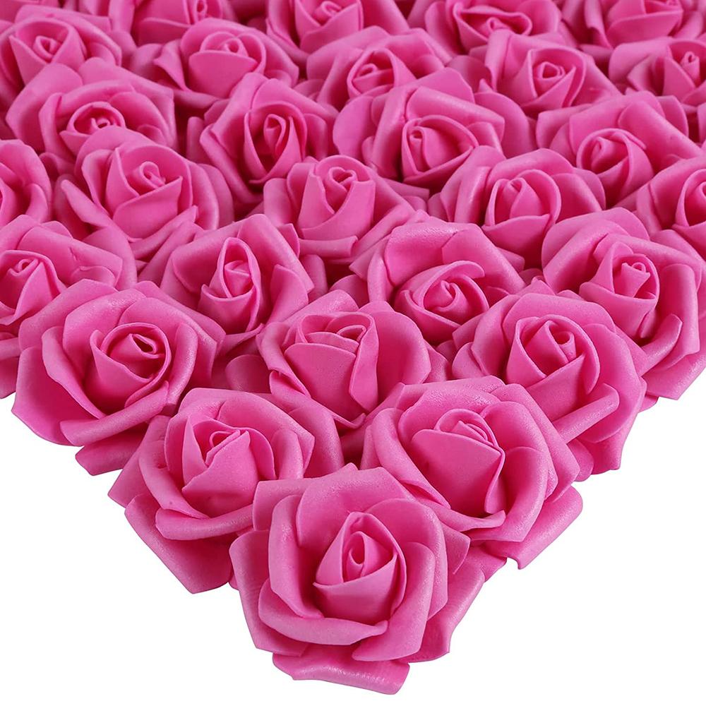 200 шт. искусственных роз, искусственные головки цветов, розы без стеблей, 5 см, пенопластовые розы, искусственные головки цветов для поделок, свадебных украшений для детского душа