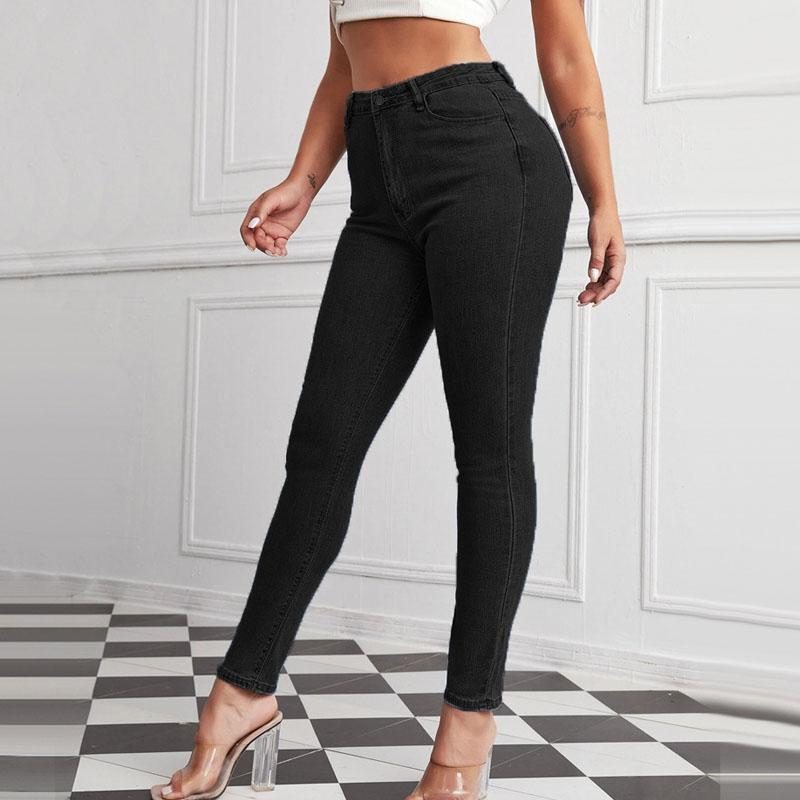 Женские джинсы скинни большого размера с высокой эластичностью, облегающие джинсы с высокой талией, обтягивающие джинсы с подъемом бедер