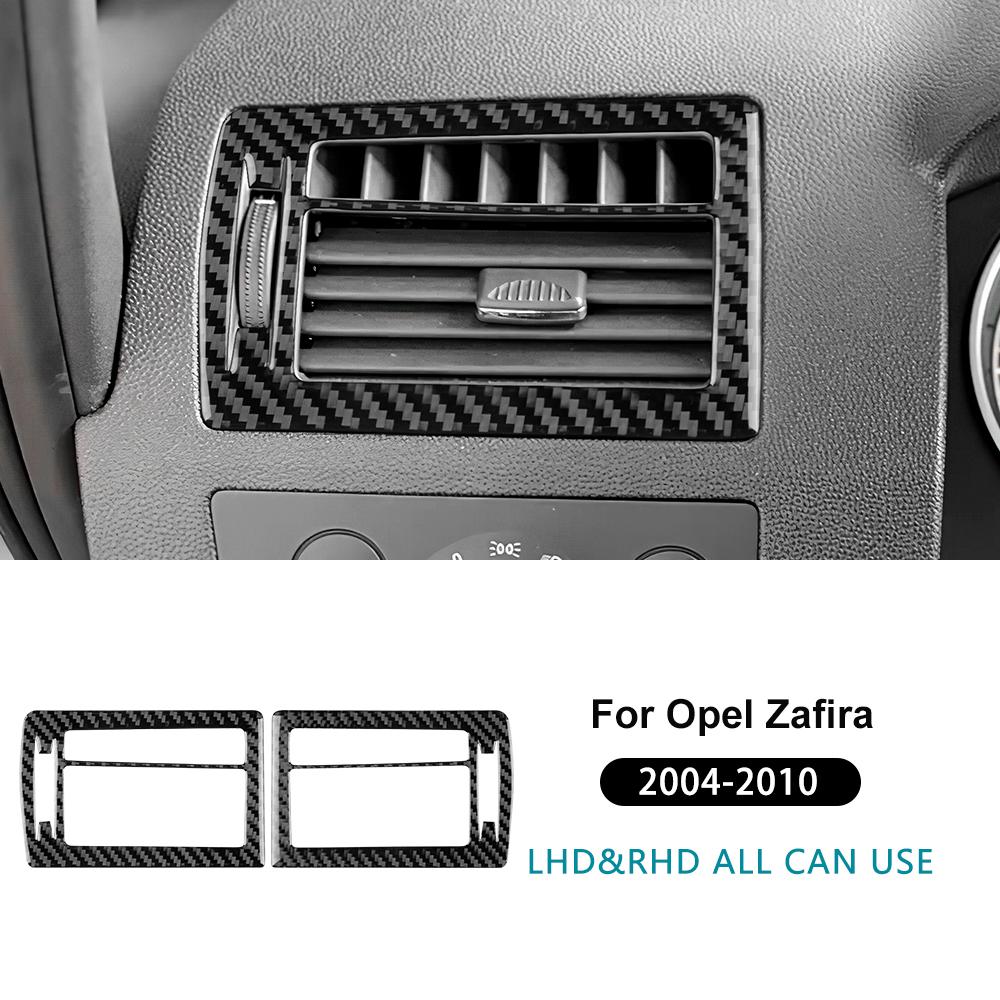 Для Opel Zafira B 2004 2005 2006 2007 2008 2009 2010 Наклейка из настоящего мягкого углеродного волокна Отделка боковой части воздуховыпускного отверстия на центральной консоли