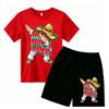 Fashion Cartoon Characters with Cool Stylish Designs Print Outdoor Street Kids T-shirt and Shorts Summer Home Casual Outfit Boy and Girl's Sports Set