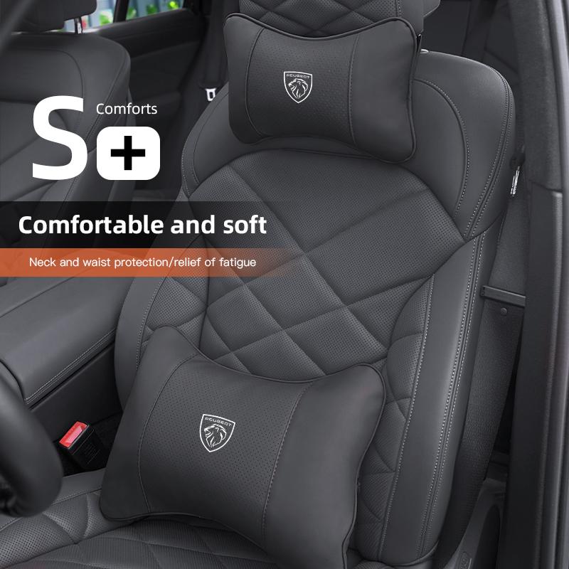 Peugeot Car Seat Headrest Auto Logo Neck Pillow Accessories For Peugeot 208 308 206 307 207 3008 407 508 2008 5008 406 408 607