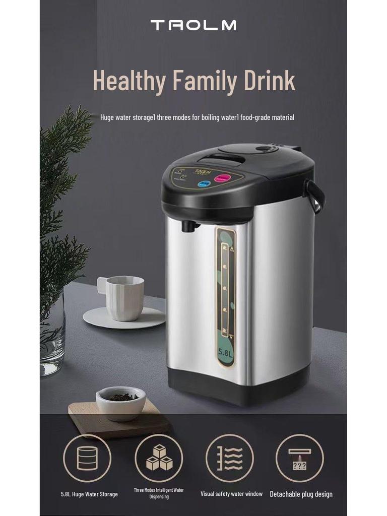 Умный электрический чайник из нержавеющей стали с контролем температуры | Большая емкость, полностью автоматический термос