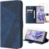 Case - E.F.CONNECTION - For Xiaomi Redmi Note 12 Pro Plus 5G - Embossed PU Leather - Navy Blue - 2 Tempered Glasses
