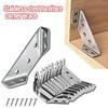 Stainless Steel Corner Brace Universal Furniture Corner Connector Heavy Duty Angle Shelf Brackets for Wood Furniture