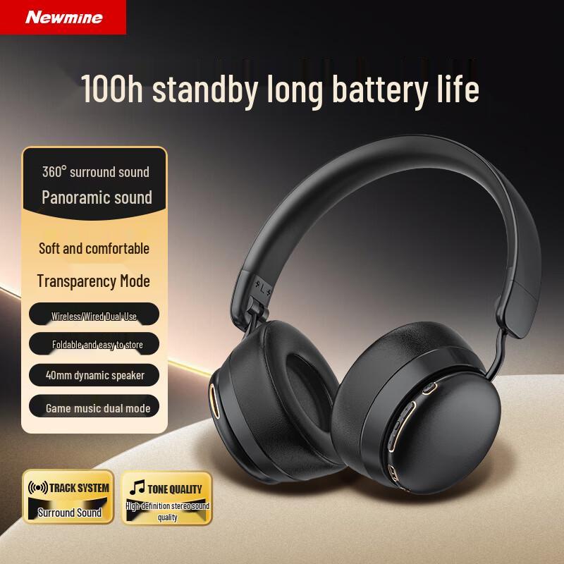 Беспроводные/проводные Bluetooth-наушники Newmine с оголовьем