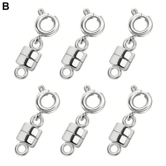 6Pcs Magnetic Necklace Clasp with Lobster Clasp Jewelry Connecting Buckle Necklaces Extender Bracelet Closure DIY Crafts
