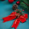 6 шт., Подвеска для украшения верхушки рождественской елки, Большой бант, Сделай сам, Бархатная ткань, Лента с манжетами, Украшение для праздничной вечеринки, Подарок для праздничной вечеринки