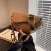 Small Leather Saddle Bags for Women Summer Shoulder Chain Crossbody Bag Ladies Vintage Armpit Bags