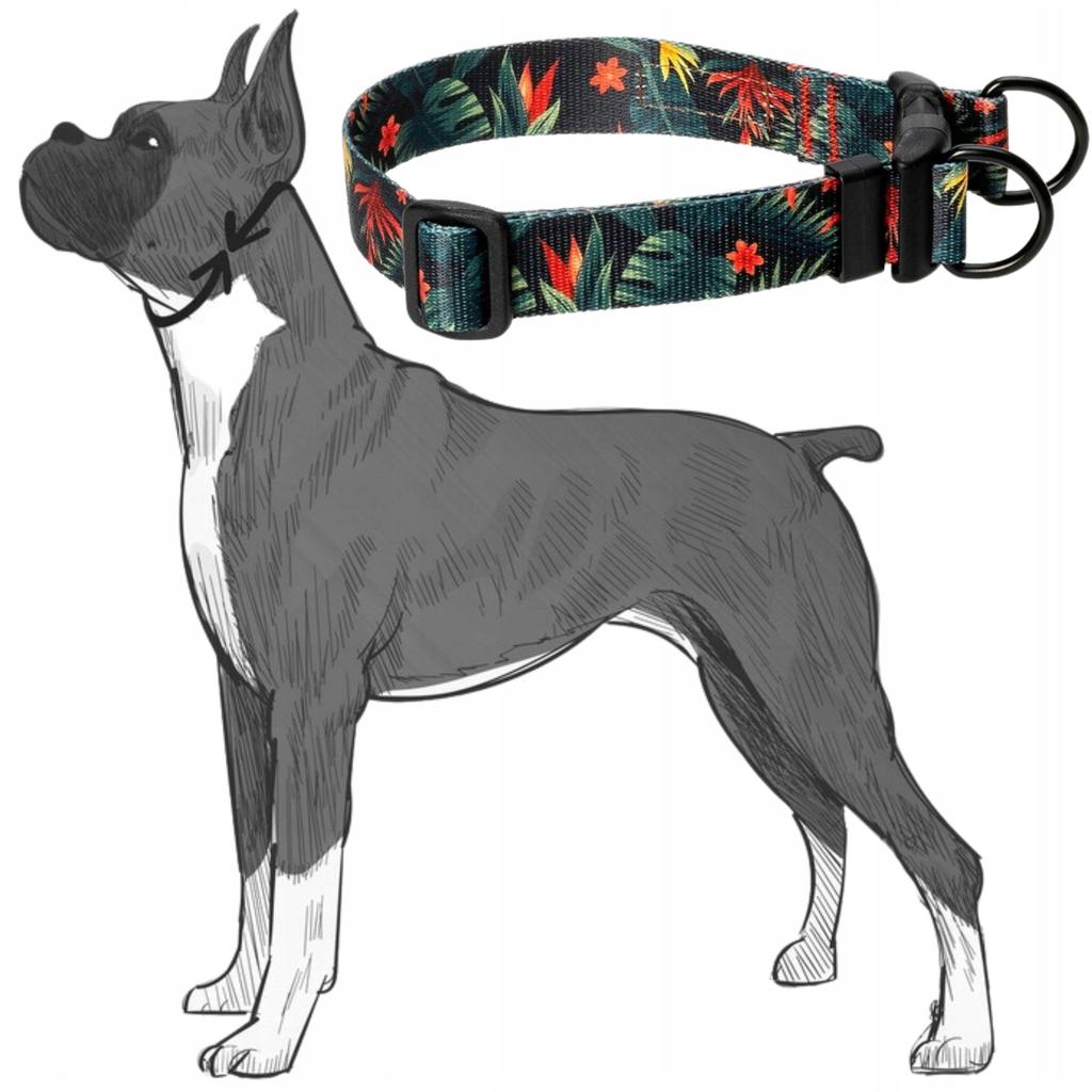 Collar with DOUBLE LOCK buckle for large breeds of reactive dogs 25 Ukory JUNGLE