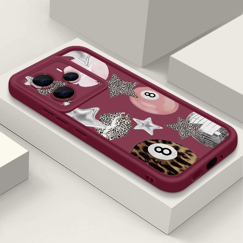 Vintage Leopard Print Stars Billiards Case For Xiaomi Redmi Note 14 13 Pro 5G 4G 12 11 Funda Xiaomi 14T 13T 11T Pro Shockproof Bumper Silicone Cover