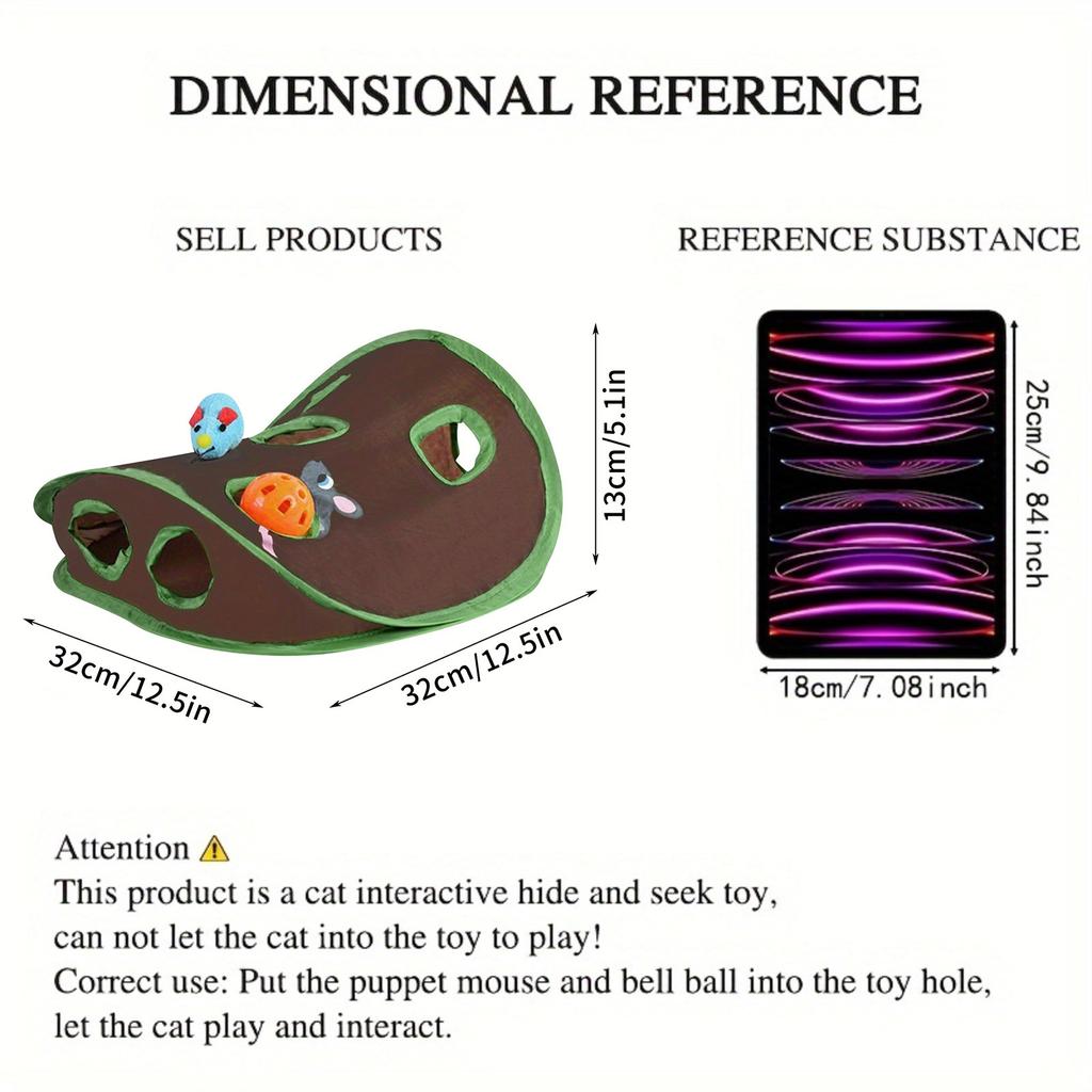 Cat Mice Game Intelligence Toys Pet Educational Toys, Tent With Bell, Tunnel Drill, Cat Toy