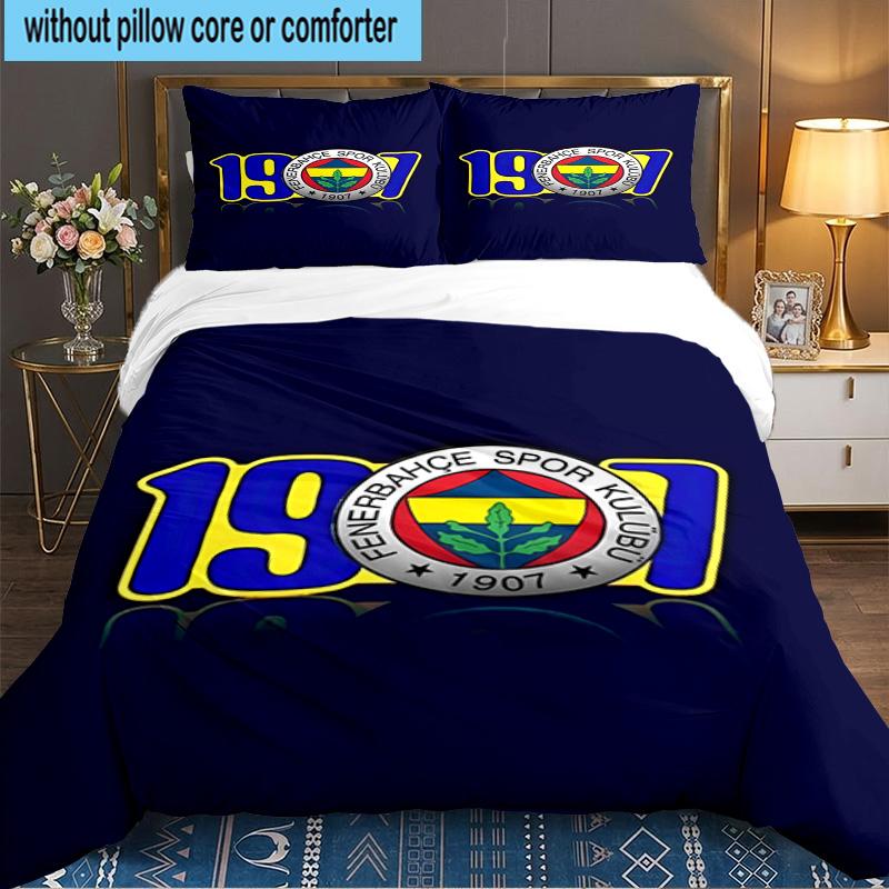 Fenerbahçe Crest Design 3PCS Bedding set,Ideal for 1pc Duvet Cover And 2pcs Pillowcases Perfect for Fan gift,Ideal for Bedroom, Dormitory