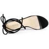 Allegra K Clear Lace-Up Sandals with Straps and Block Heels, Women's, Black, Size 23.5cm