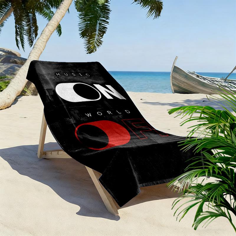 Music Switch 2D Flat Print Beach Towel, Large Soft Quick Dry Towel for Beach Camping Swimming.MSTJ0918599