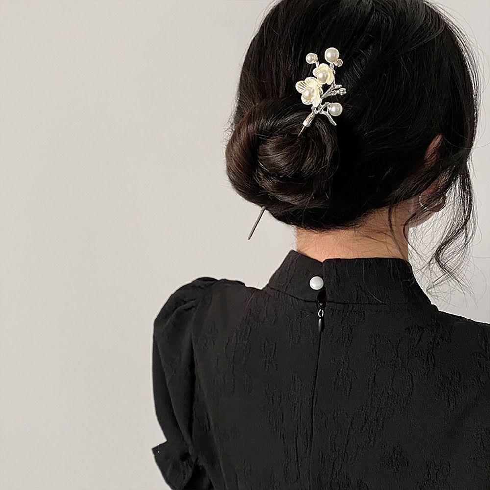 Flower Tassel Hairpin Ancient Style Hair Insert Elegant Hair Sticks  Hanfu