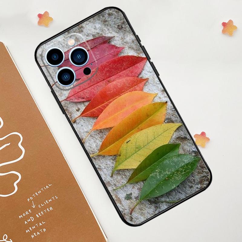 Красочный чехол с листьями для iPhone 17 Pro Max 14 13 12 11 15 16 Pro Max mini 16 Plus 16e 17 Air Funda