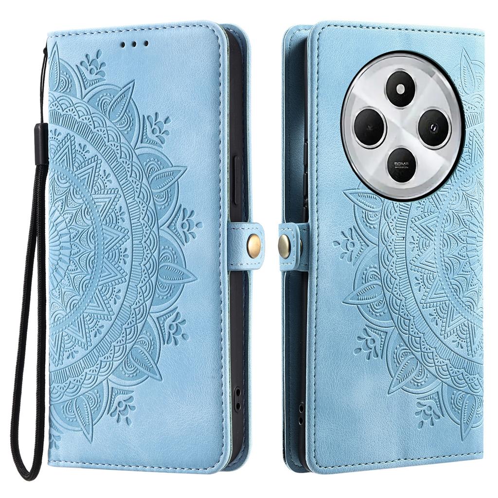 Style 016 For Xiaomi Poco C75 4G/Redmi 14R 5G/14C 4G Case Skin Feel Totem Imprinted Wallet Leather Phone Cover