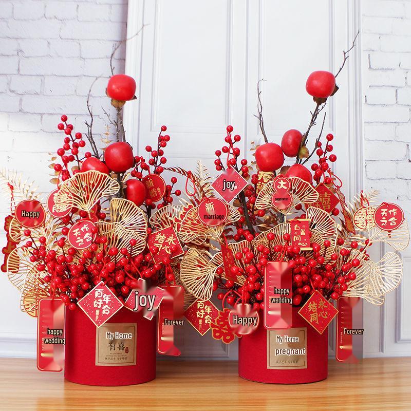 New Home Money Tree Fortune Set - Artificial Flowers Housewarming & Wedding DIY Tabletop Ornament