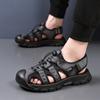 FashionBrand Men Sandals Genuine Leather Men Shoe Cowhide Leather Classic Summer Slides Fashion Outdoor Beach Gladiator Sandals for Men