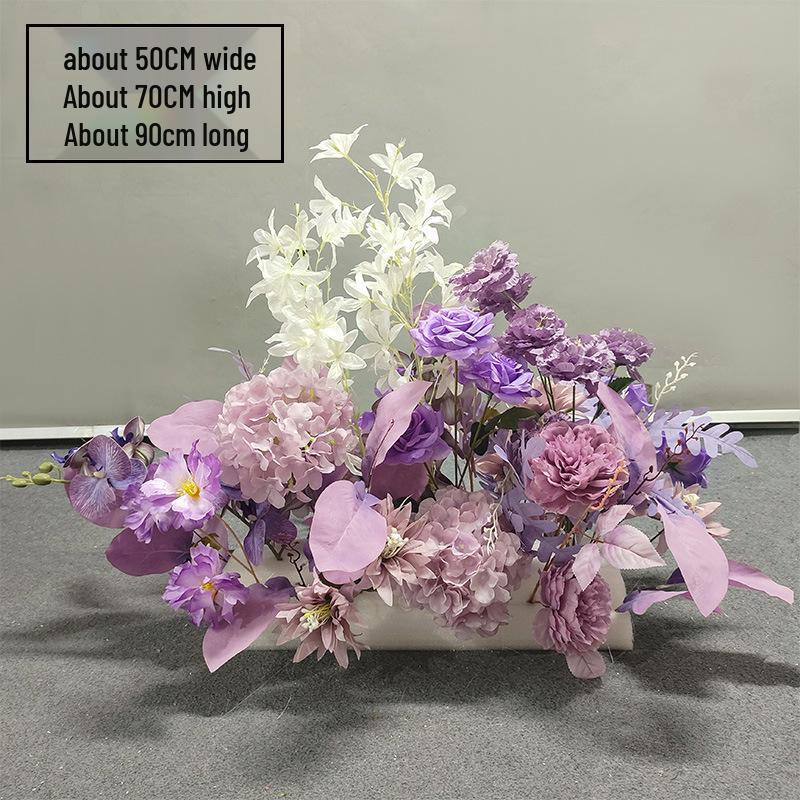 Свадебное цветочное оформление 2025: Сцена банкетного приема по случаю помолвки, Цветочные ряды для дороги/сцены, Цветы для арки, Искусственная имитация фона, Флористическое искусство.