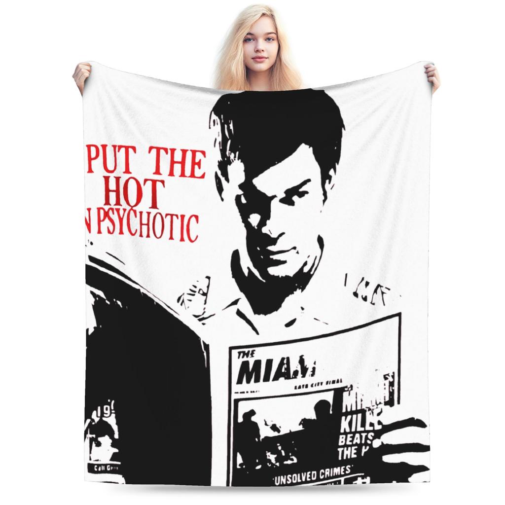 Dexter Morgan Soft Blanket Child Plush Throw Blanket Aesthetic Outdoor Flannel Bedspread Sofa Bed Cover