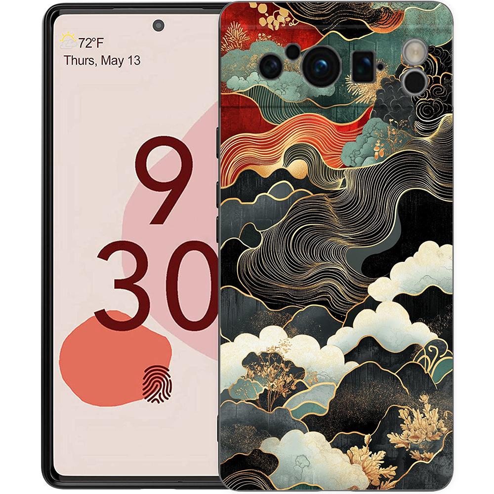 Japanese Style Art Japan Phone Case For Google Pixel 10 9 8 7 Pro 9A 8A 7A 6A 6 Pro XL Soft TPU Bumper Black Cover