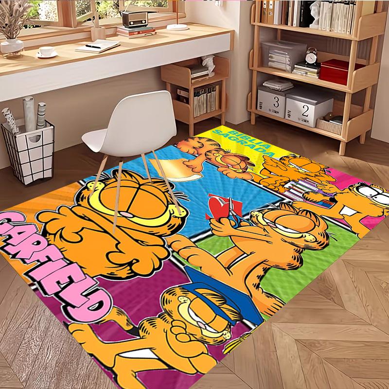 Garfield Print Rug, Washable Floor Carpet, For Entryway Dorm Laundry Room Office Study, Home Decor Birthday Christmas Gift